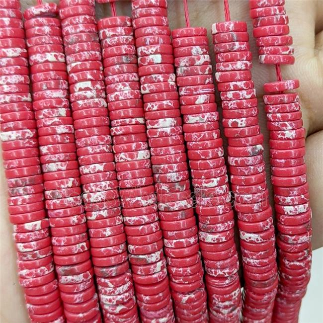 Red Imperial Jasper Heishi Beads Dye