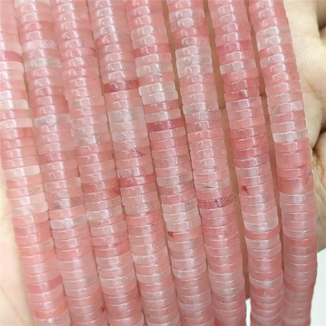 Pink Synthetic Quartz Heishi Beads