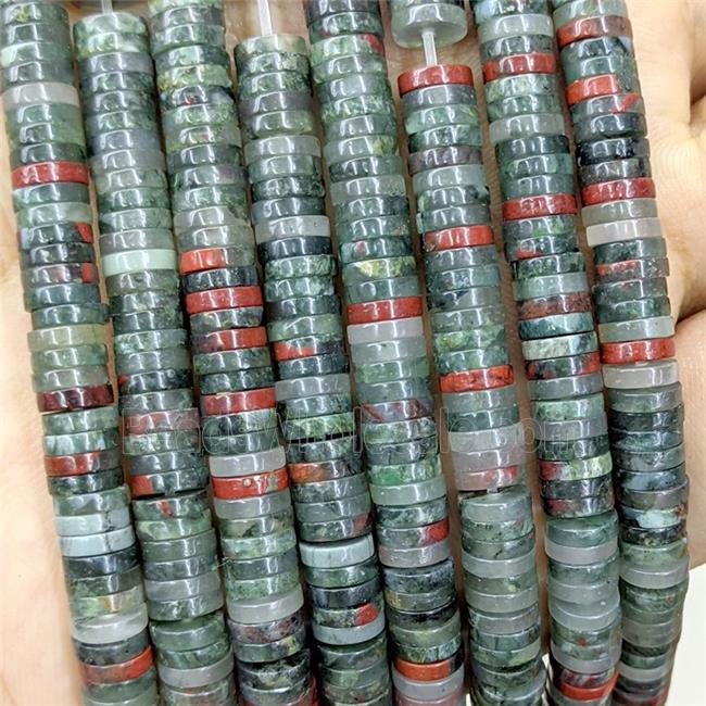 Natural African Bloodstone Heishi Beads