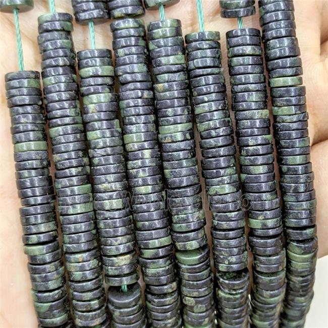 Natural Kambaba Jasper Heishi Beads Green