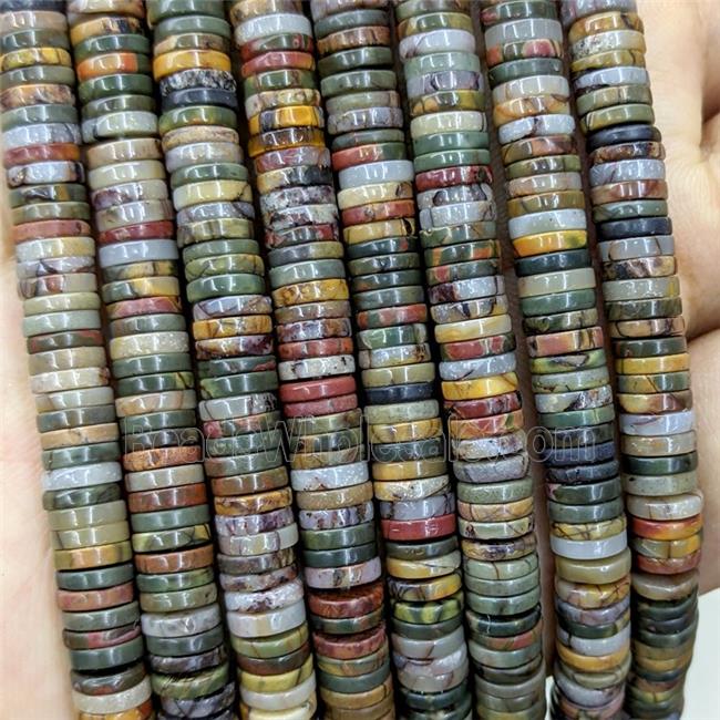 Natural Picasso Jasper Heishi Beads Multicolor