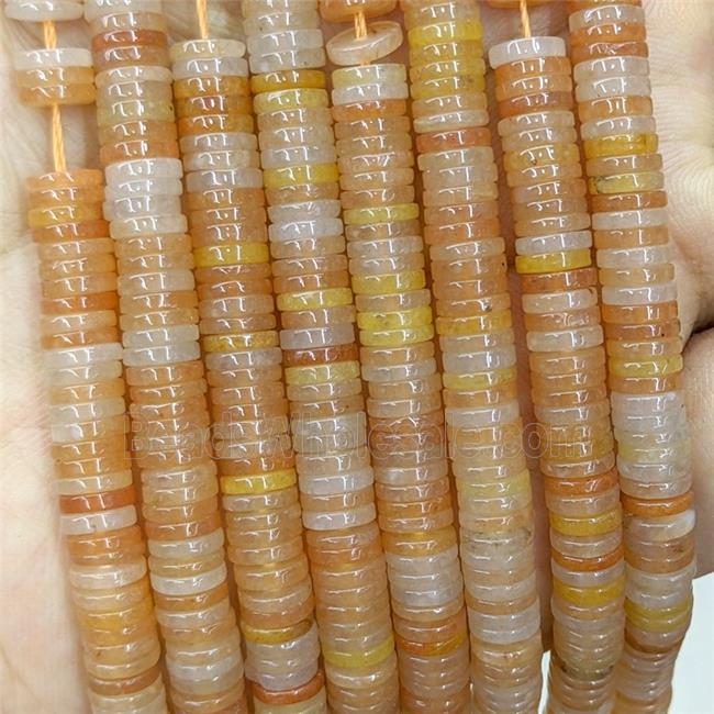 Natural Orange Aventurine Heishi Beads