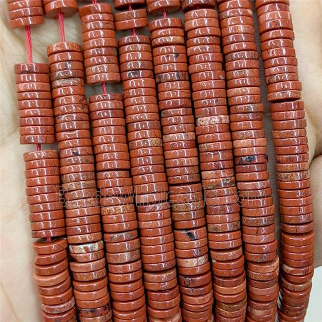 Natural Red Jasper Heishi Beads