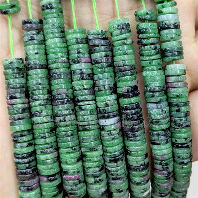 Natural Zoisite Heishi Beads Green