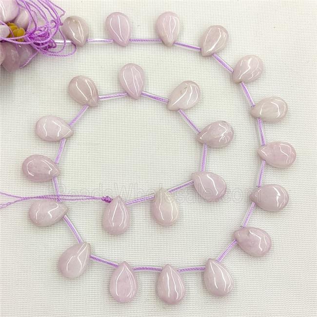 Natural Kunzite Teardrop Beads Smooth Topdrilled