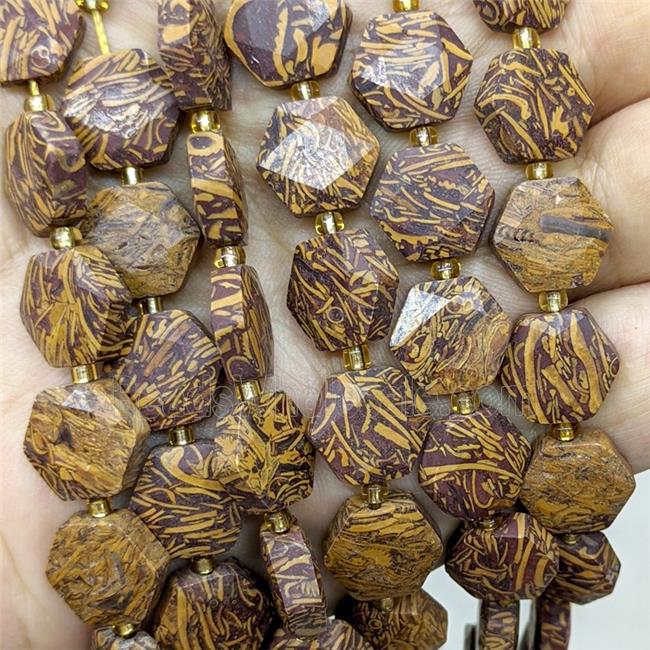 Oak Jasper Hexagon Beads