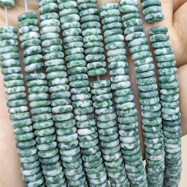 Green Dalmatian Jasper Heishi Beads Matte