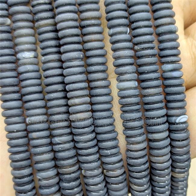 Black Agate Heishi Beads Dye Matte