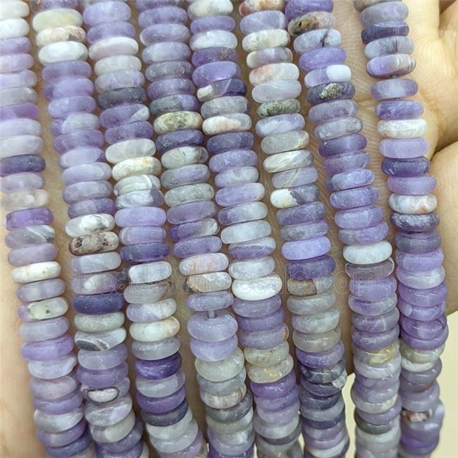 Dogtooth Amethyst Heishi Beads Purple Matte