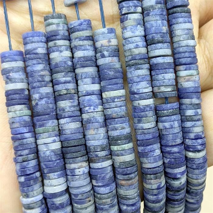 Blue Sodalite Heishi Beads Matte