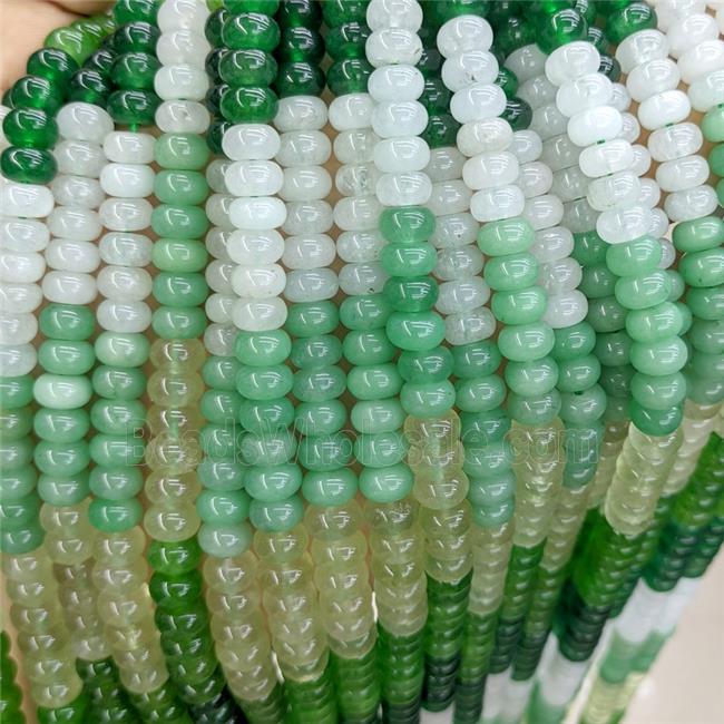 Dye Jade Beads Smooth Rondelle Mixed Color