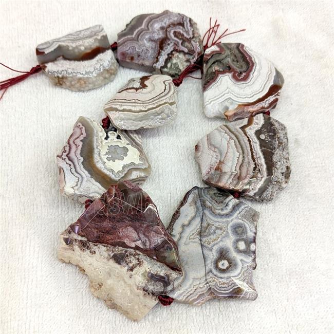 Natural Mexican Crazy Lace Agate Slice Beads Freeform