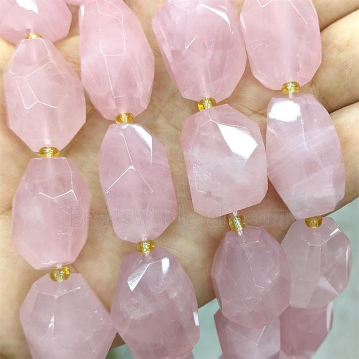Natural Madagascar Rose Quartz Nugget Beads Pink Freeform
