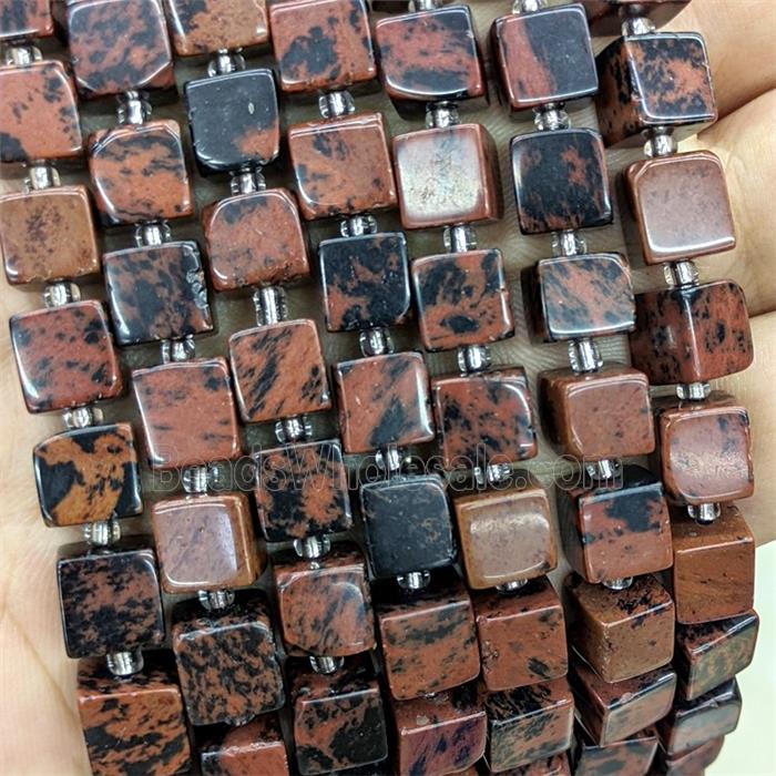 Natural Autumn Jasper Cube Beads
