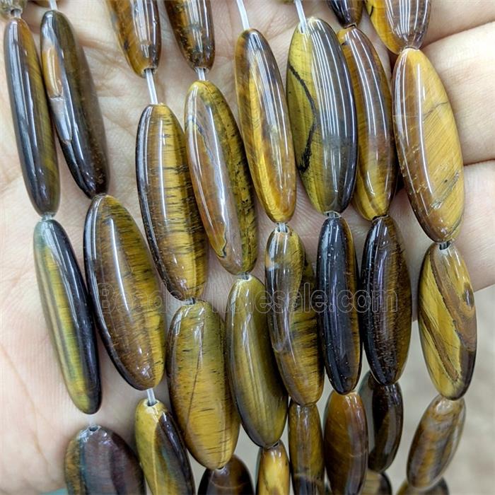 Natural Tiger Eye Stone Oval Beads