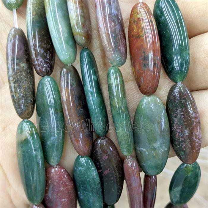 Natural Indian Agate Oval Beads Multicolor