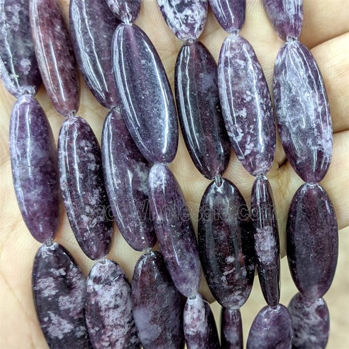 Natural Chinese Lepidolite Oval Beads Purple