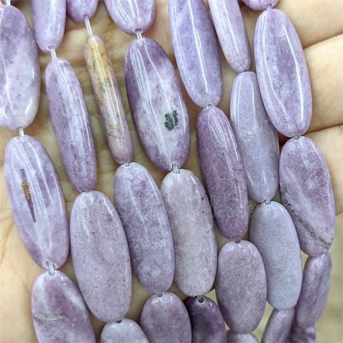 Natural Lepidolite Oval Beads Lavender