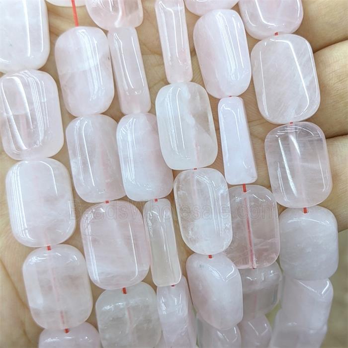 Natural Pink Rose Quartz Rectangle Beads