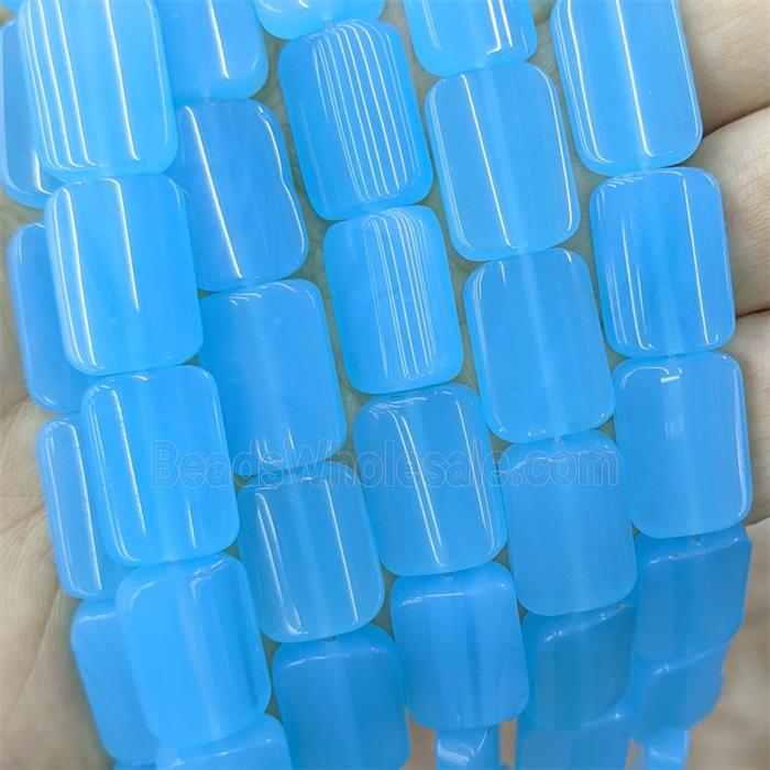 Blue Jadeite Glass Crystal Rectangle Beads