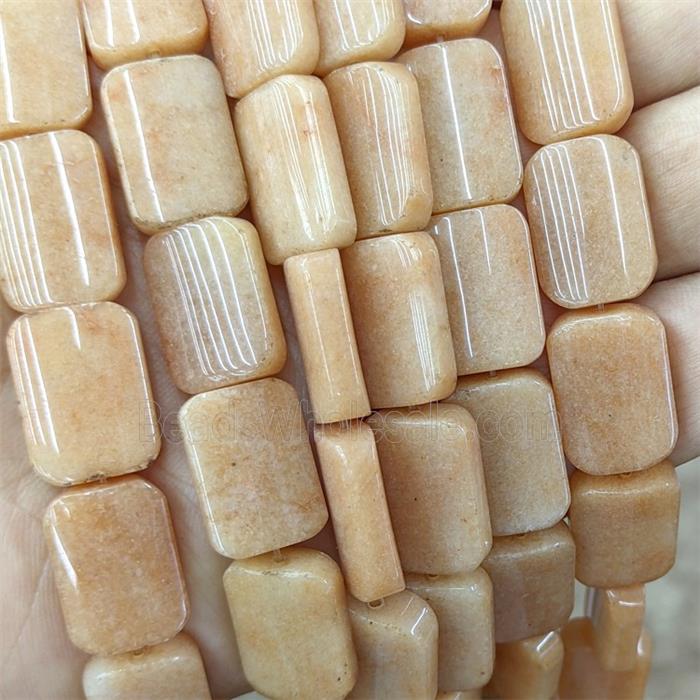 Natural Peach Aventurine Rectangle Beads