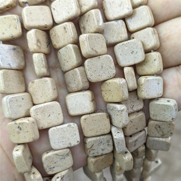 Natural Picture Jasper Beads Rectangle 2holes