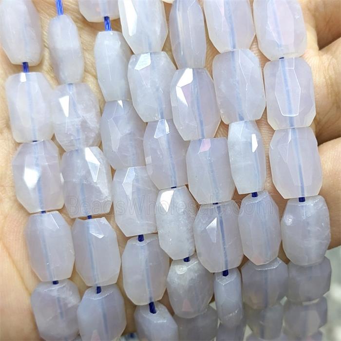 Natural Blue Scorolite Beads Faceted Rectangle