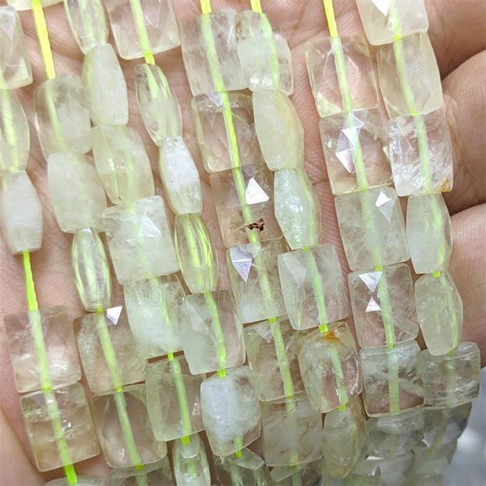 Natural Lemon Quartz Beads Faceted Rectangle