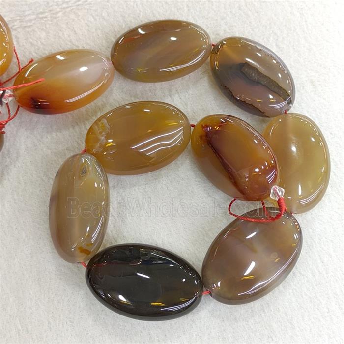 Natural Agate Oval Beads