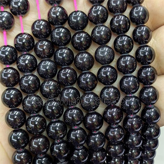 Natural Garnet Beads Smooth Round