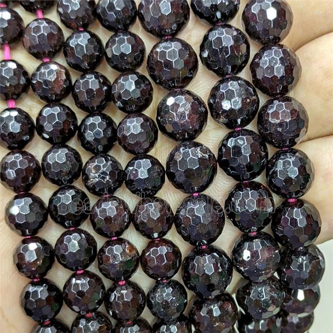Natural Garnet Beads Faceted Round