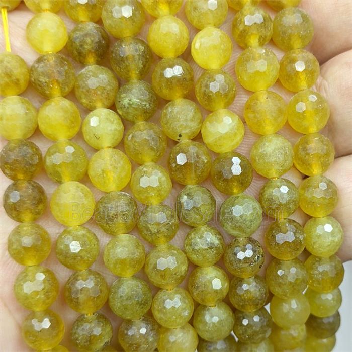 Jade Beads Dye faceted Round Olive