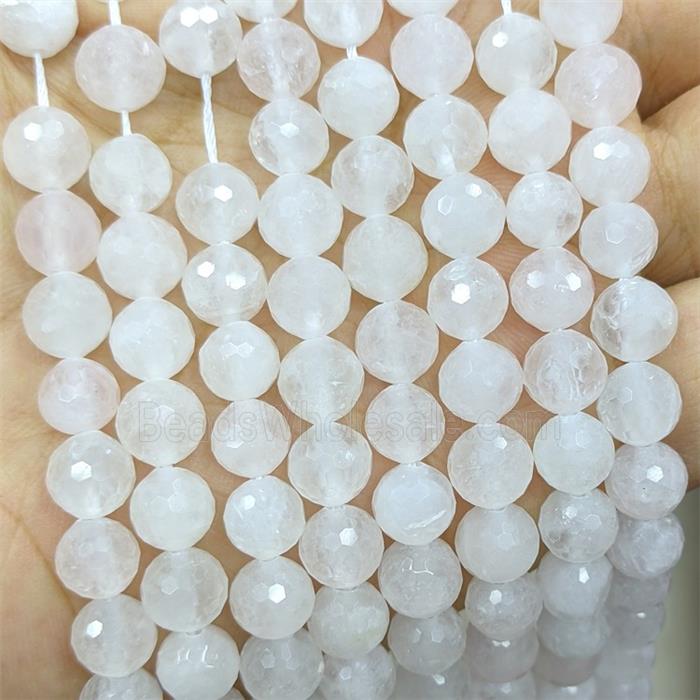 White Jade Beads Dye faceted Round