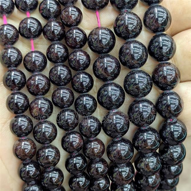 Natural Garnet Beads Smooth Round