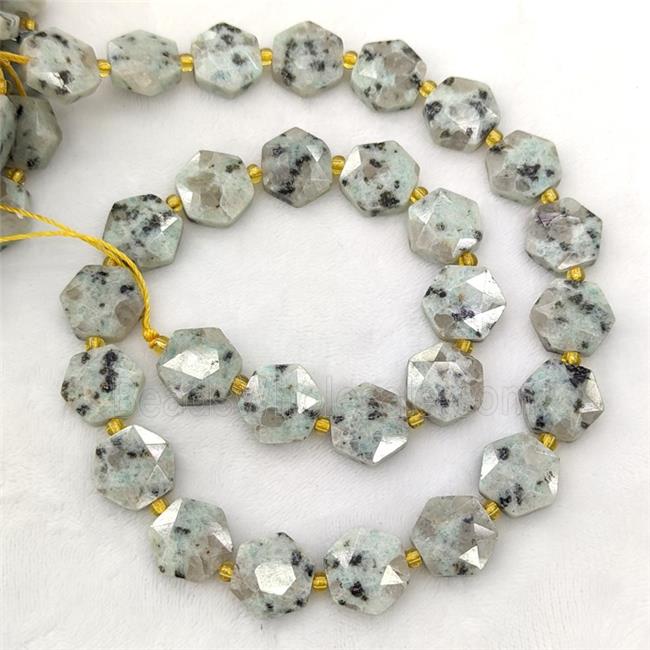 Natural Kiwi Jasper Hexagon Beads