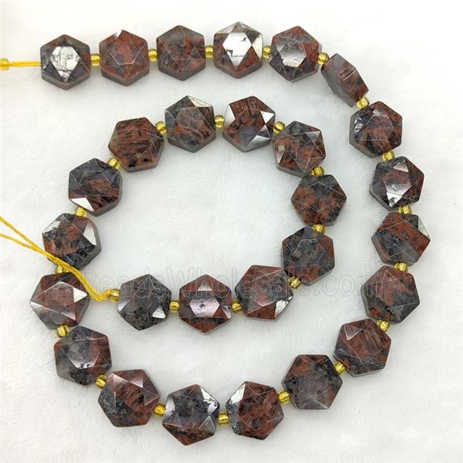 Natural Yooperlite Flame Jasper Hexagon Beads