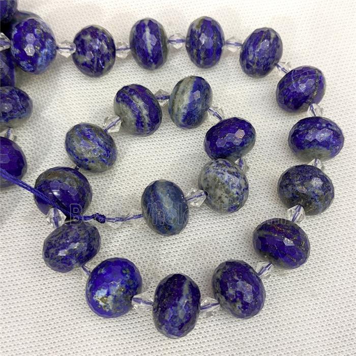 Natural Blue Lapis Lazuli Beads Faceted Rondelle