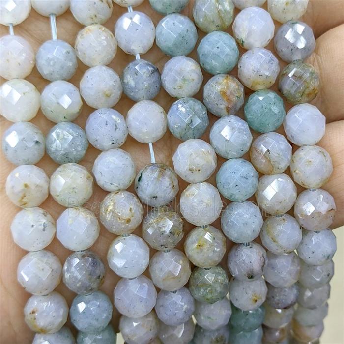 Gray Sesame Opal Beads Faceted Round