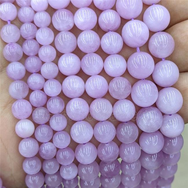 Natural Lavender Kunazite Beads Smooth Round AA-Grade