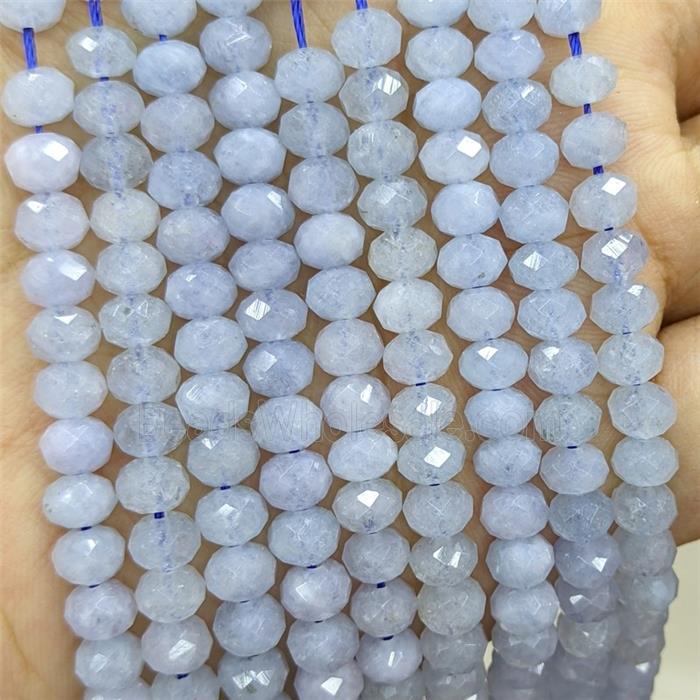 Natural Blue Aquamarine Beads Faceted Rondelle