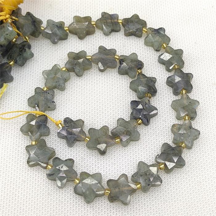 Natural Labradorite Star Beads Faceted