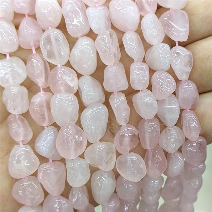 Natural Pink Rose Quartz Chips Beads Freeform