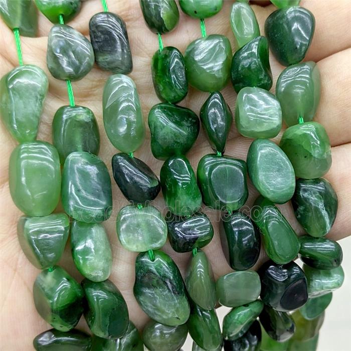 Natural Canadian Chrysoprase Chips Beads Tumbled Green Freeform