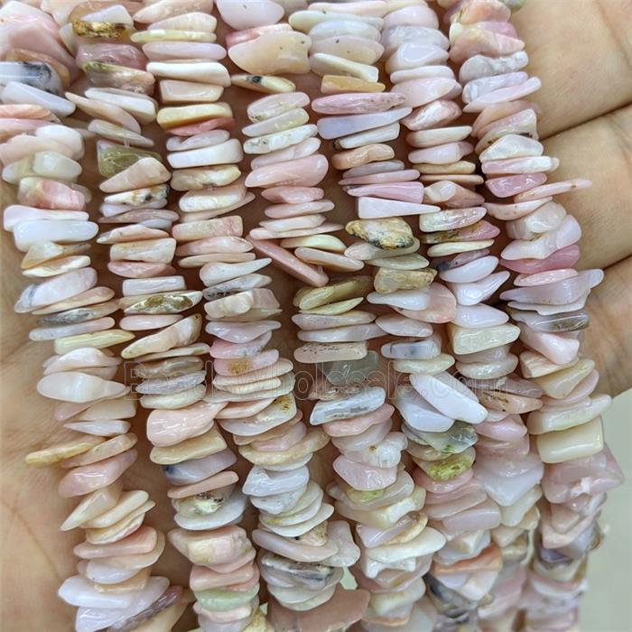 Natural Pink Opal Chips Beads Freeform