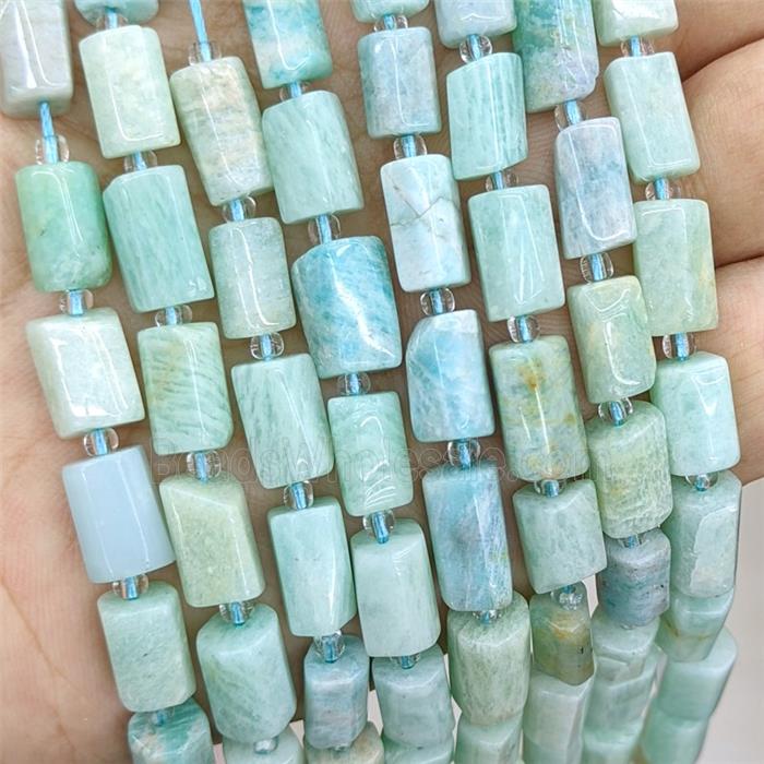 Natural Green Amazonite Tube Beads
