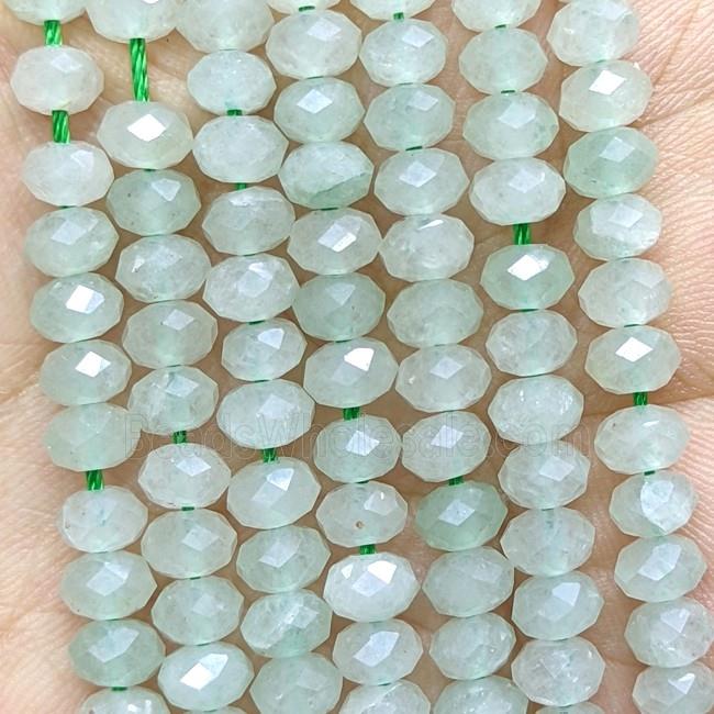 Natural Lt.green Aventurine Beads Faceted Rondelle