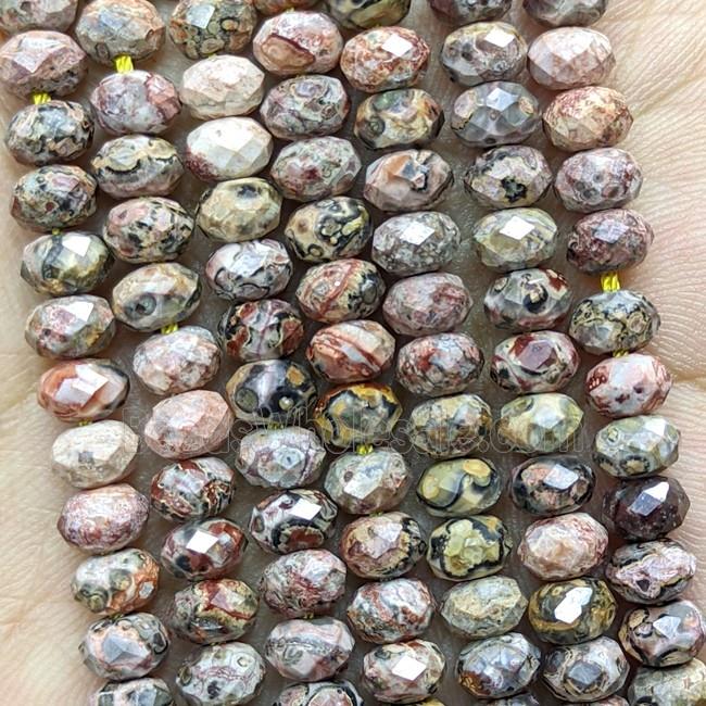 Natural LeopardSkin Jasper Beads Red Faceted Rondelle