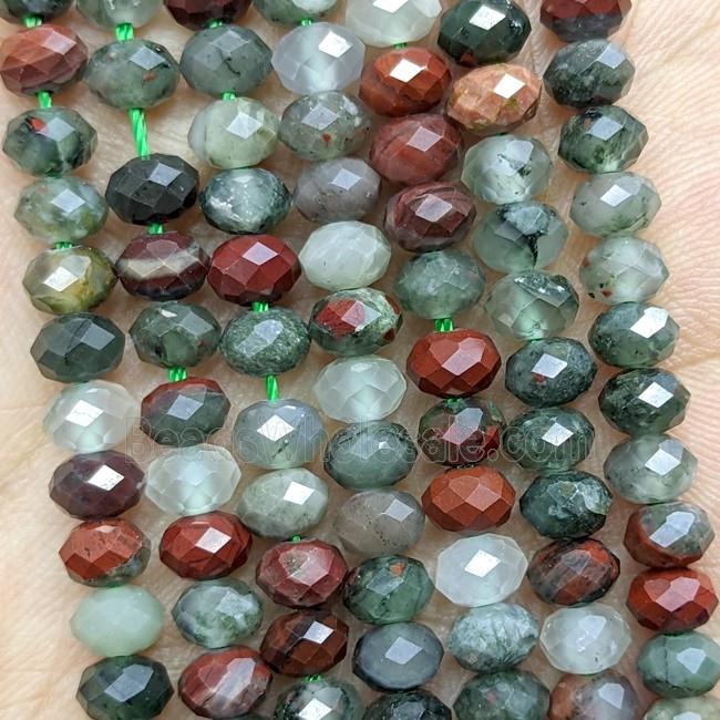 Natural African Bloodstone Beads Faceted Rondelle