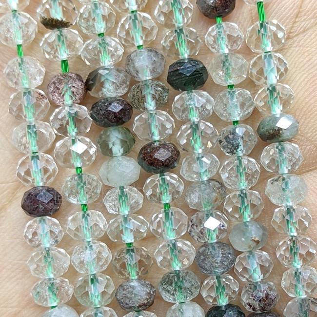 Natural Chlorite Quartz Beads Green Faceted Rondelle