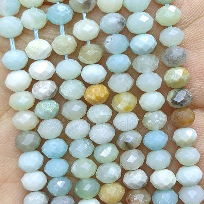 Natural Chinese Amazonite Beads Faceted Rondelle